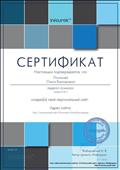 Сертификат о создании персонального сайта Сертификат о создании персонального сайта